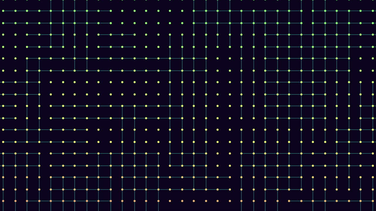 검은색과 파란색 그리드와 색 점 - 웹 사이트와 앱에 완벽한 배경