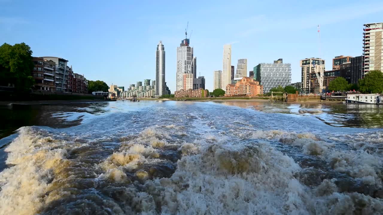 Sailing from MI6 towards Battersea, London, United Kingdom