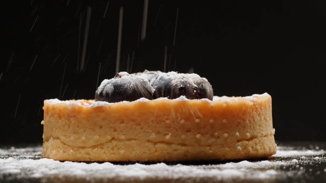 Blueberry Tart with Powdered Sugar