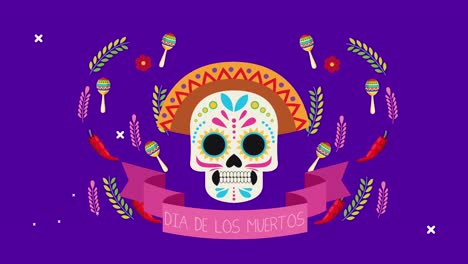dia de los muertos celebration with mariachi hat