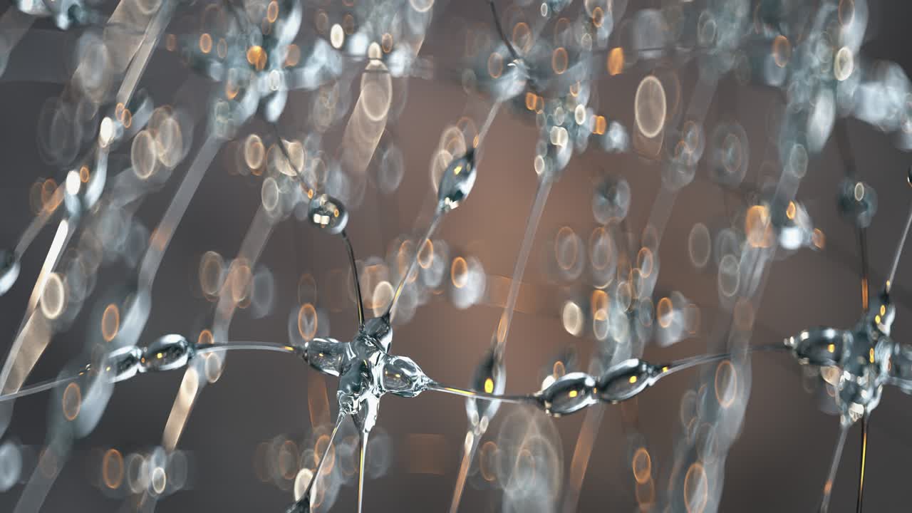 vuelo a través de la red neuronal en bucle animación de renderización 3d