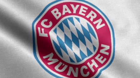 white 4k closeup animated loop of a waving flag of the bundesliga soccer team bayern munchen