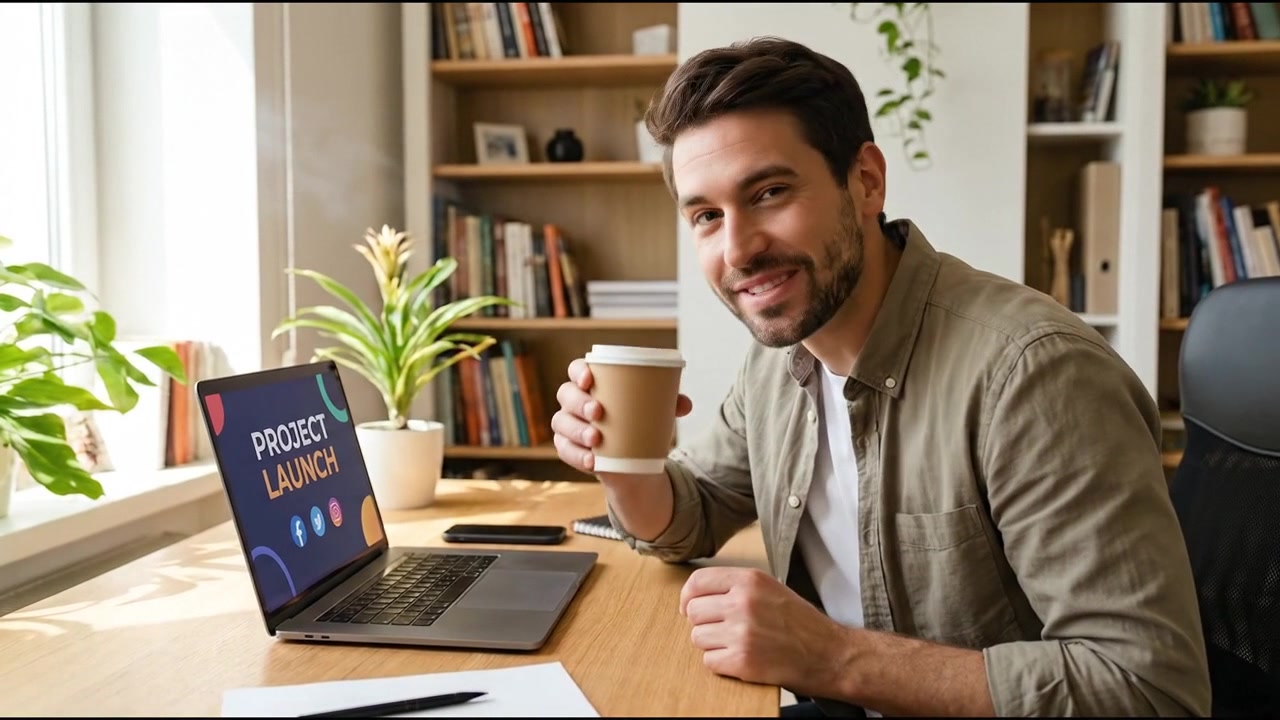 Professionista che lavora al laptop nel suo ufficio domestico
