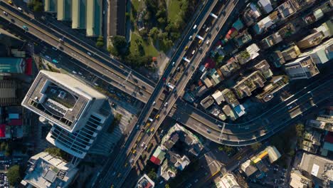 sunny day taipei cityscape traffic crossroad aerial down view 4k timelapse taiwan