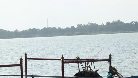 boat man paddling the boat at maithon damn at dhanbad in jharkhand, india on 27 september 2020.