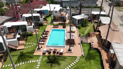 resort with swimming pool and modern architecture