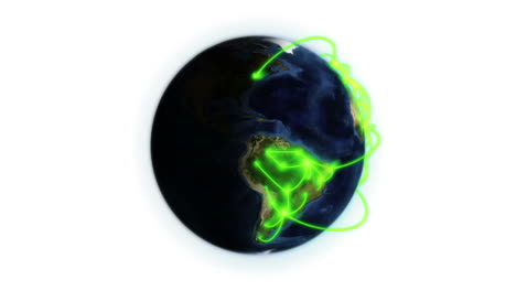 red verde en la tierra con la imagen de la tierra cortesía de nasa.org