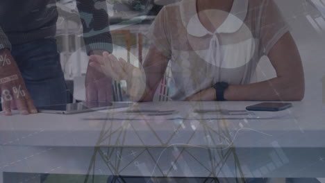 animación de las estadísticas y el procesamiento de datos financieros sobre los empresarios