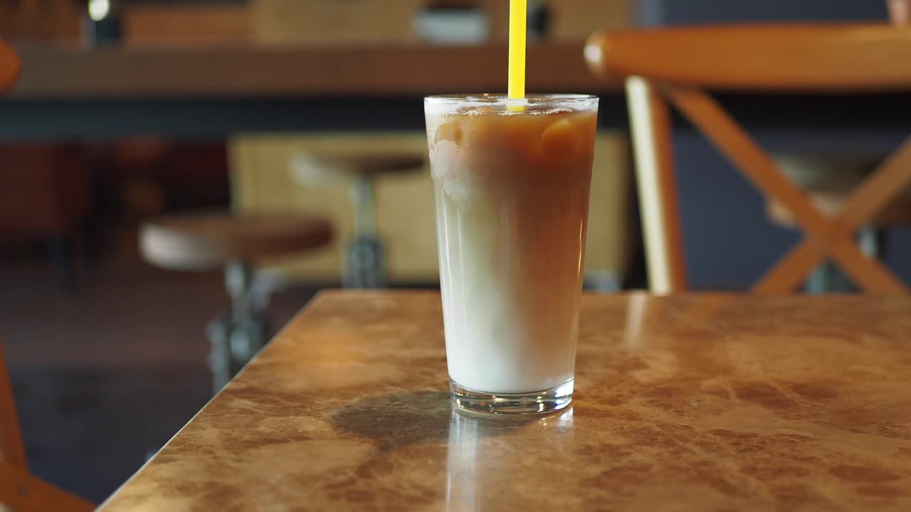 Iced Latte in a Cafe