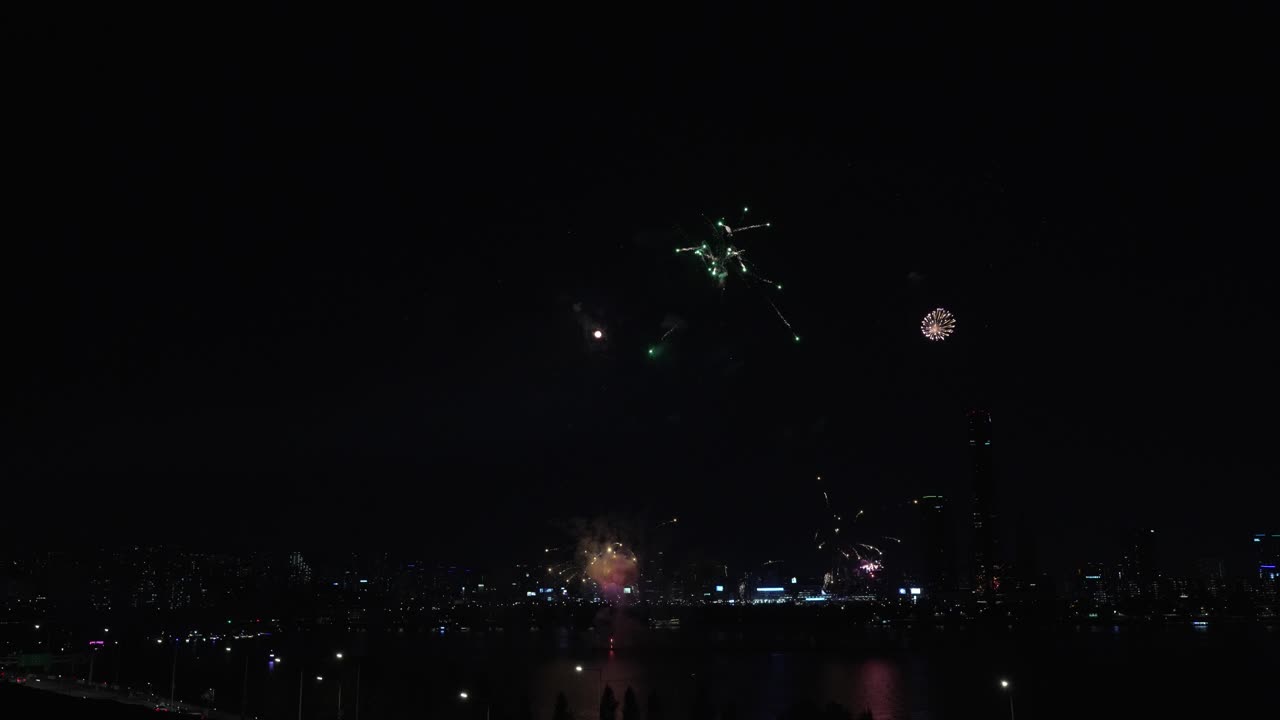 Firework display of the Seoul international firework festival at the Han river 2024