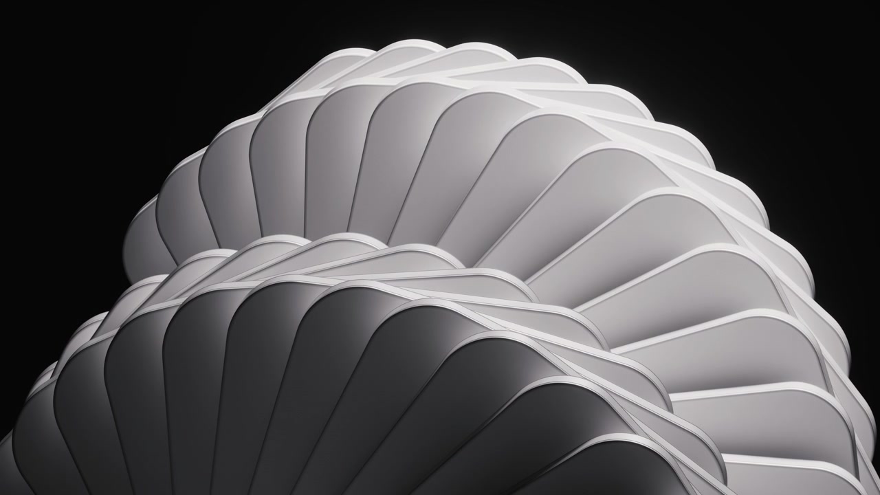 Rotating creative shapes geometries background, 3d rendering.