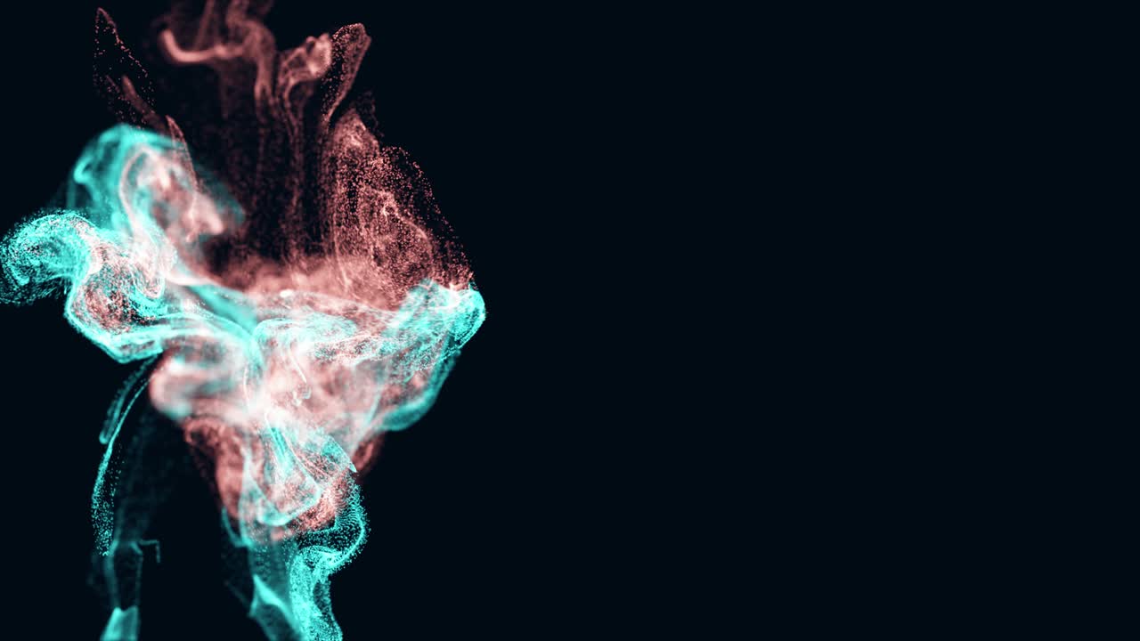 explosión de partículas de fluido. gotas de pintura de colores.