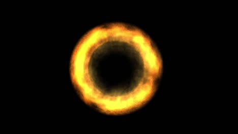 gráficos de movimiento de círculo de fuego con fondo nocturno