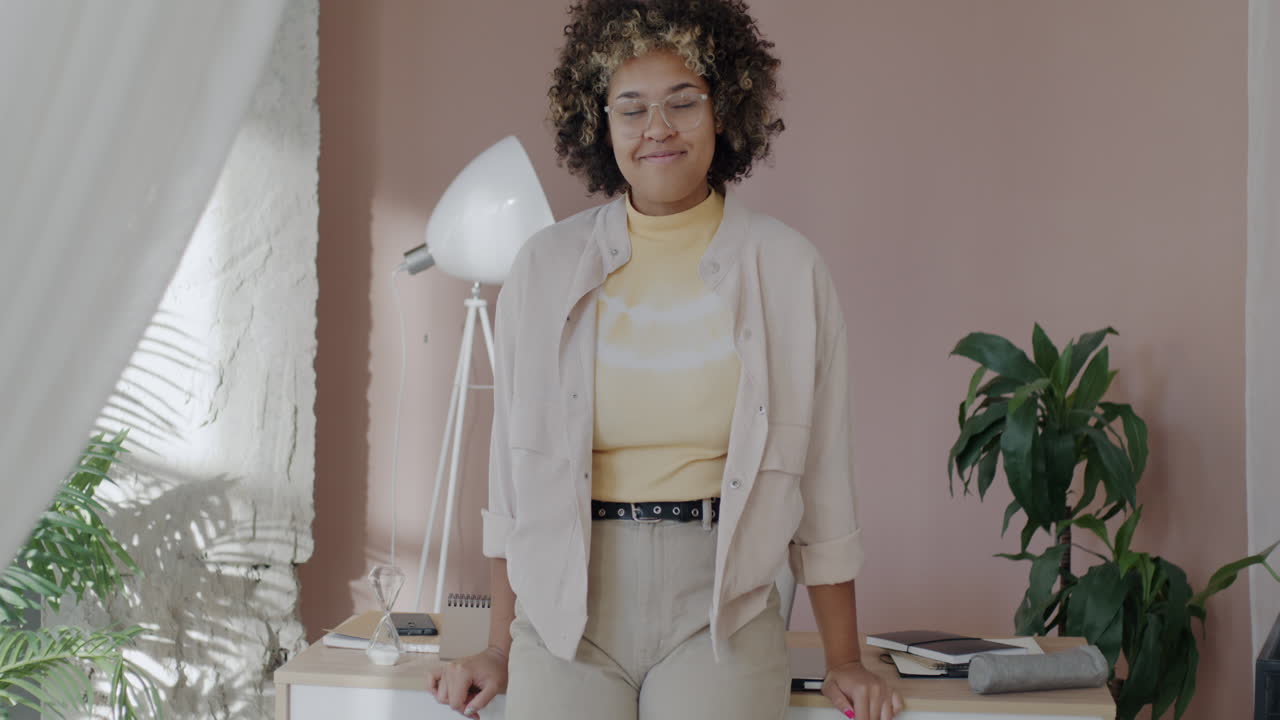 Young Woman at Home Office
