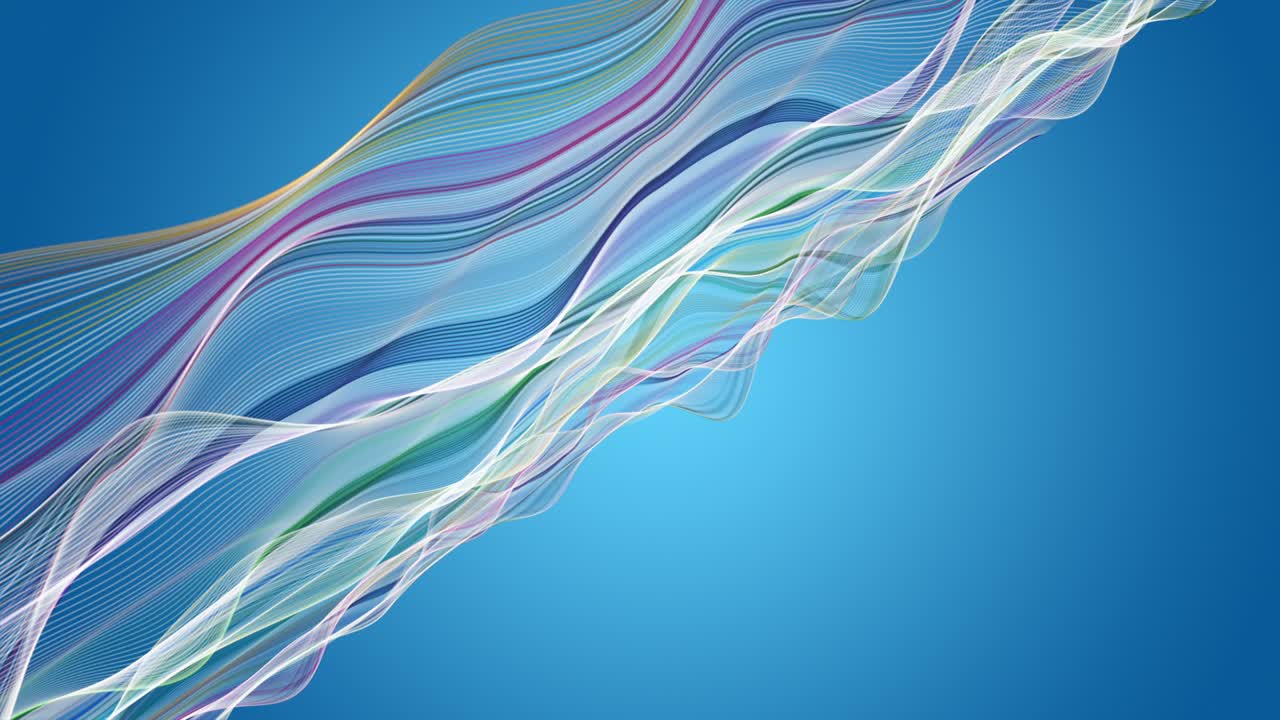 천천히 움직이는 입자 파동 물체와 텍스트를위한 공간, 4096x2304 루프 4k