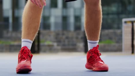 Basketballspieler,-Der-Basketball-4k-Spielt