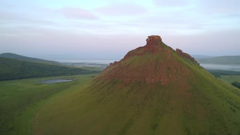 aerial view of a mountain peak