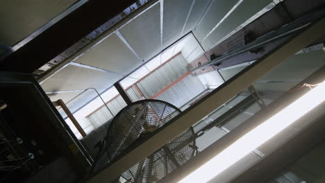 low angle view of industrial fan and ventilation system