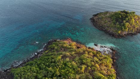 Exploring-the-Cousteau-Reserve:-Aerial-Views-of-Marine-Splendor-in-Guadeloupe,-Captured-in-60fps