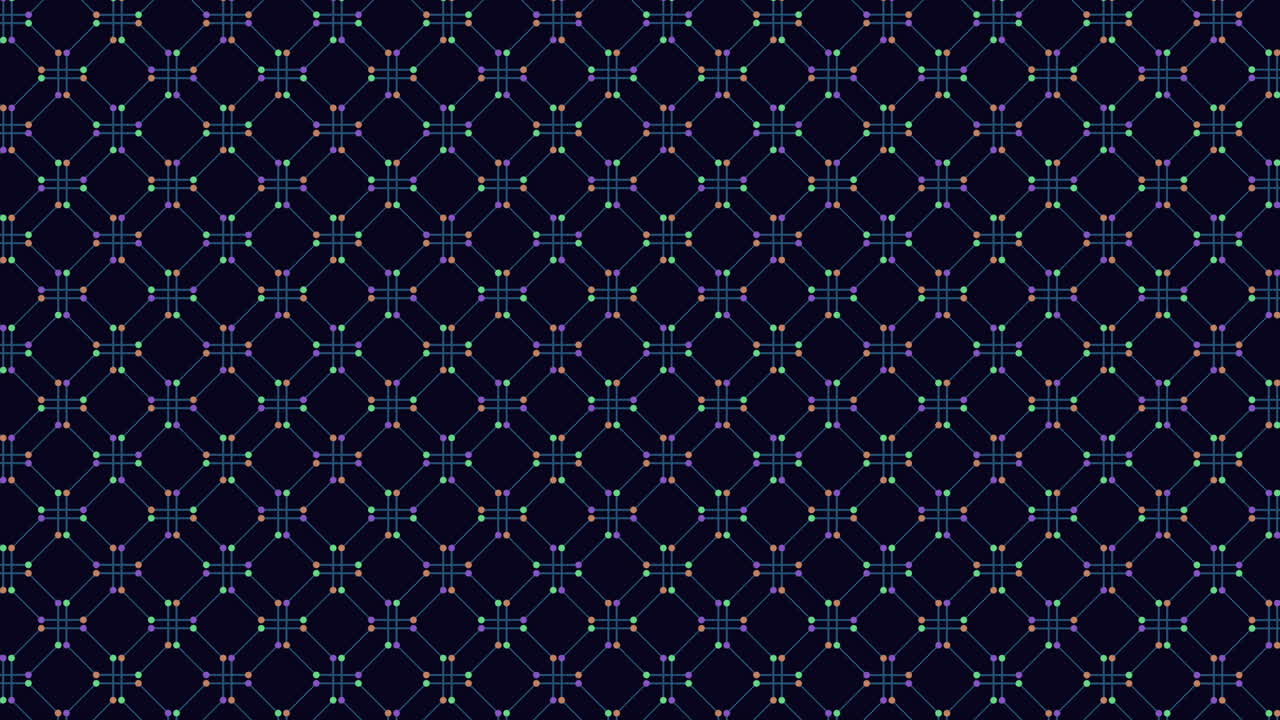 diseño geométrico colorido líneas interconectadas con patrones punteados