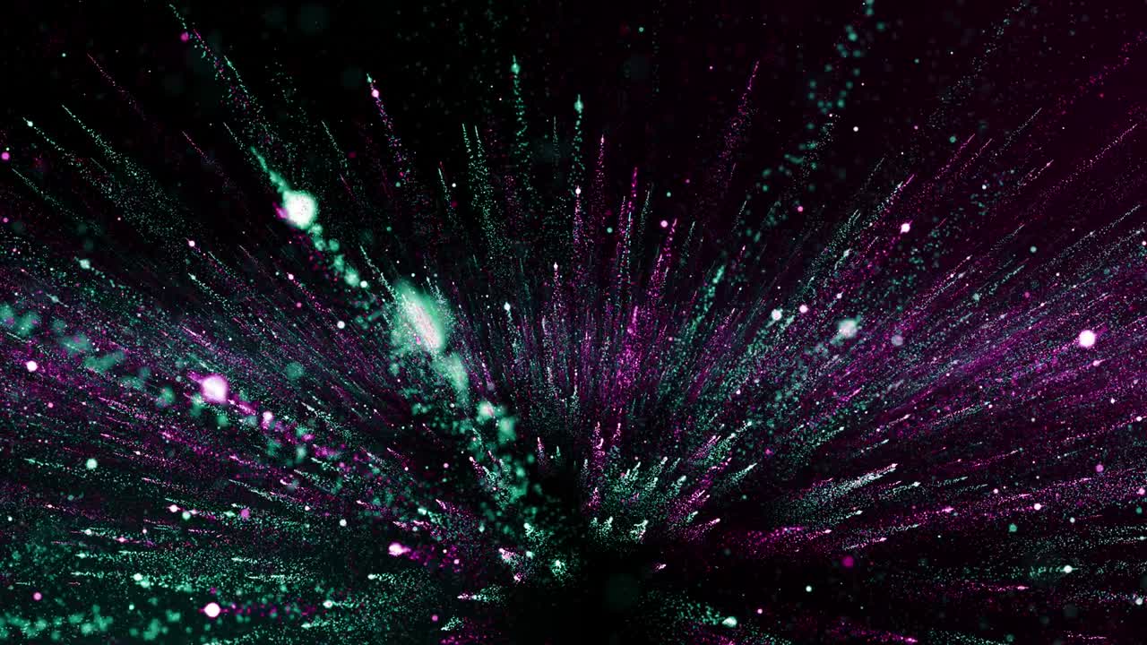 partículas verde rosa evento juego tráiler títulos escenario de concierto cinematográfico bucle de fondo