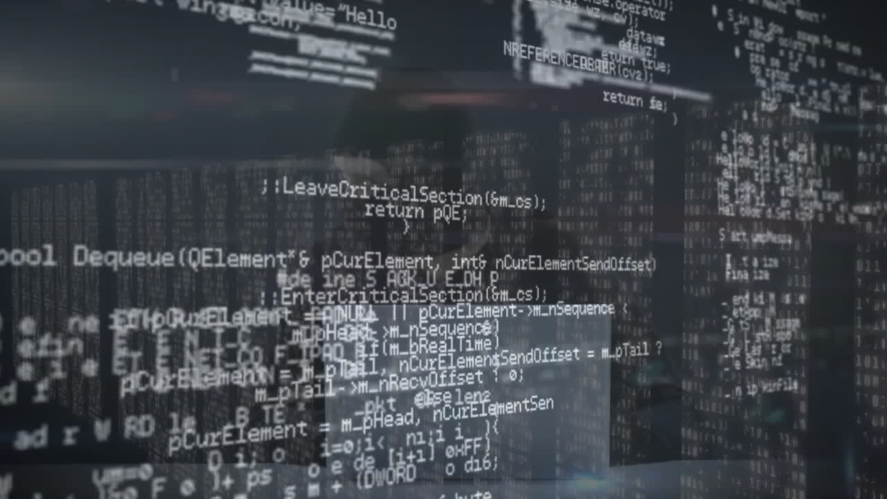 animación del procesamiento de datos digitales a través de servidores informáticos