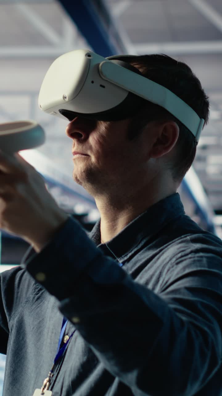 Vertical Video Data Center System Administrator Using Virtual Reality Tech, Improving Ai Rigs