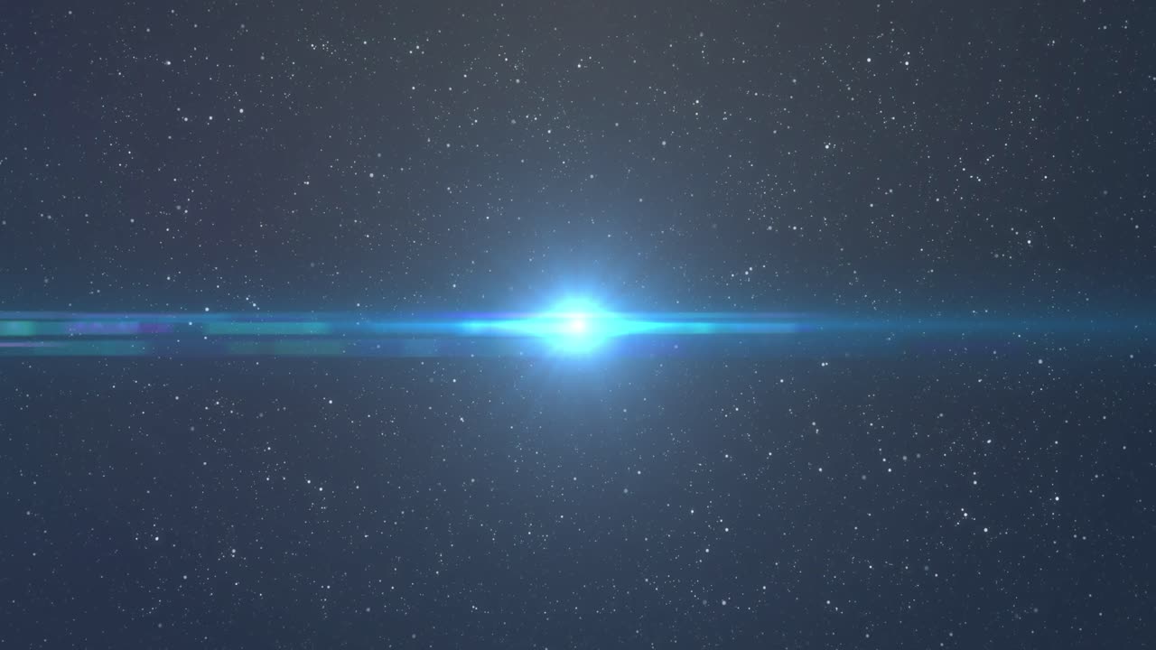 밤하늘에 빛나는 밝은 파란색 반점