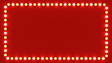 flashing light bulbs red frame border screen sign surface casino background loop