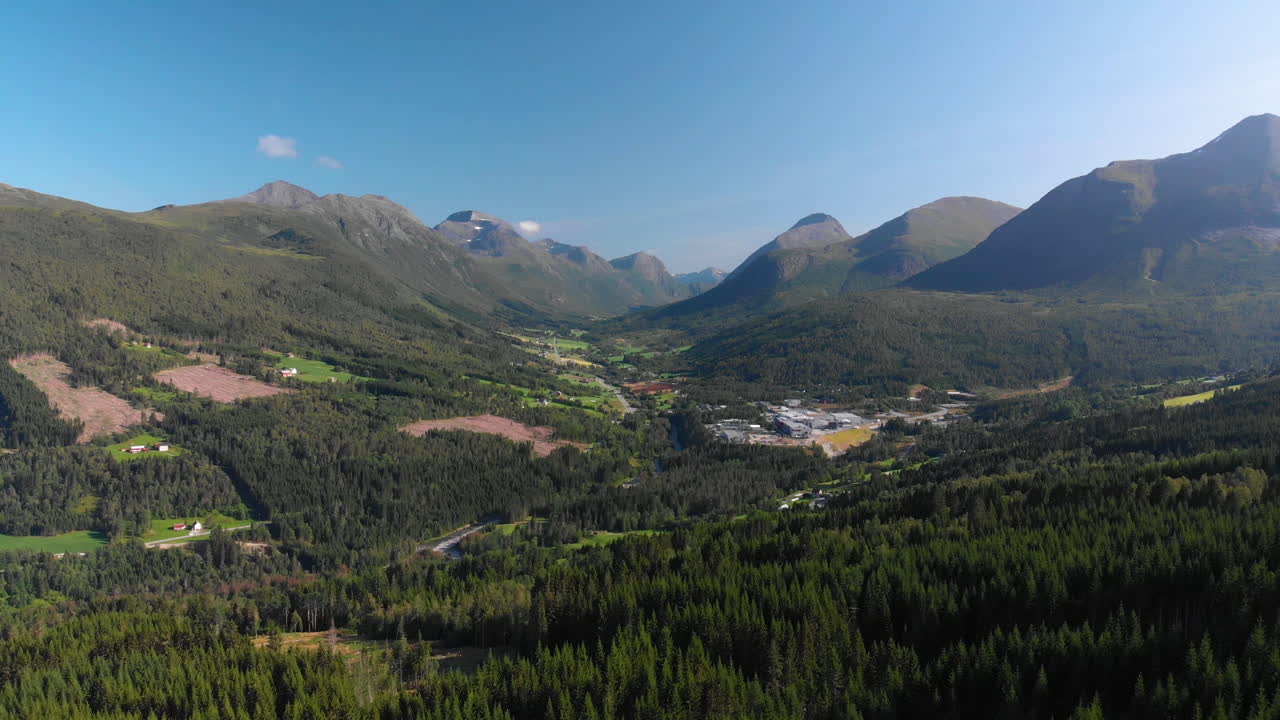 Aerial view of a norwegian landscape at summer