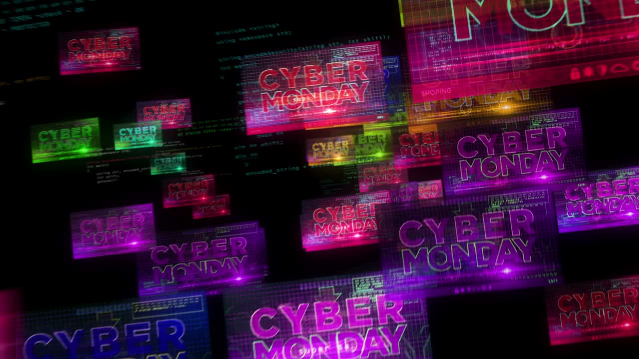 Trasmissione Cyber Monday su schermi in loop