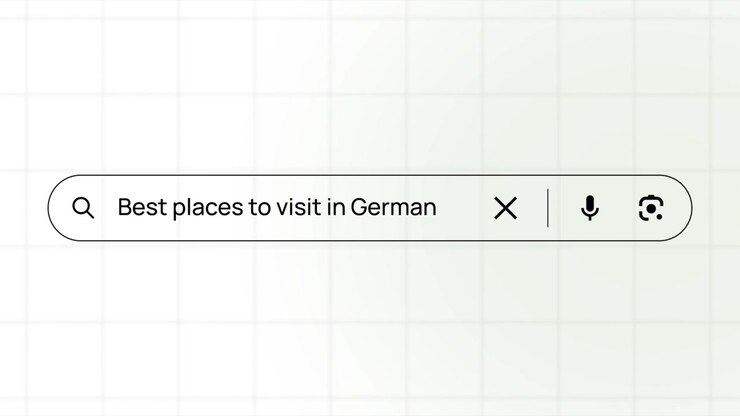 Search Bar Typing Query About Best Places to Visit in Germany