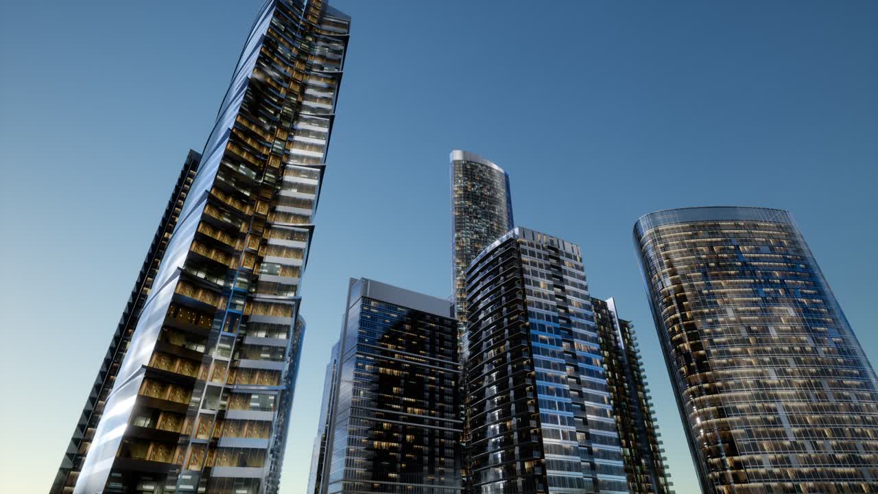 rascacielos de la ciudad por la noche