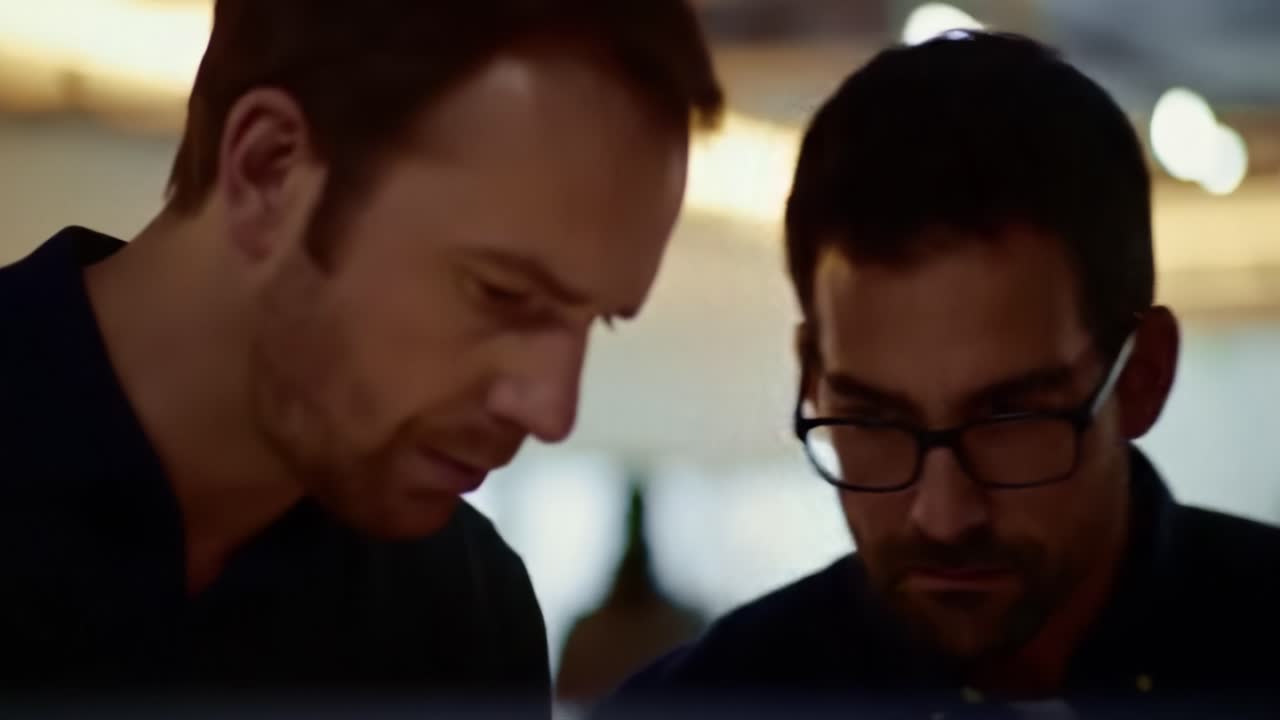 Engaging Discussion Among Colleagues in a Modern Workspace, Concentrating on Their Tasks with Intent Focus and Collaborative Spirit, Reflecting Professional Dynamics and Team Interaction