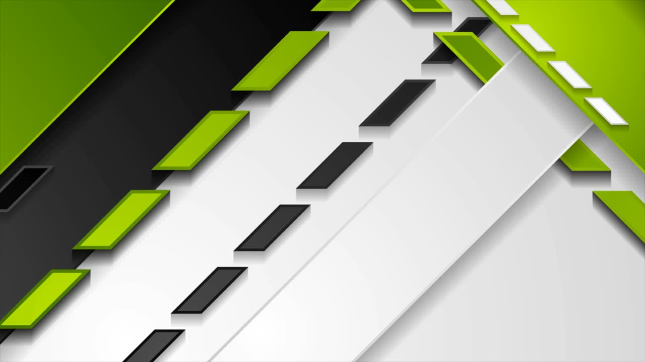diseño de movimiento abstracto geométrico verde, gris y negro