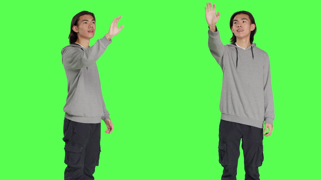 젊은 성인 검사 홀로그램 아이콘