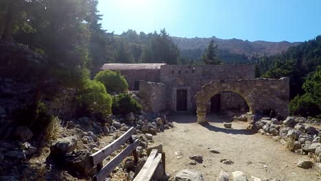 remains of an old church in paleo pili an historical site on the island of kos in greece