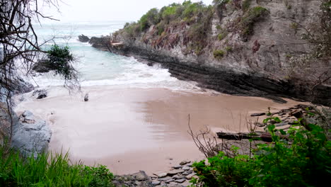 small sandy beach at storms river mouth in garden route national park