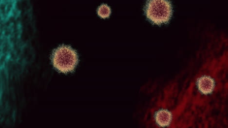 El-Virus-Flota-En-Un-Fluido-Oscuro-Dentro-Del-Organismo,-Microanimación