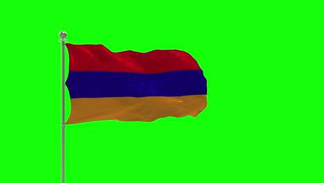 armenia 3d illustration of the waving flag on a pole with chroma