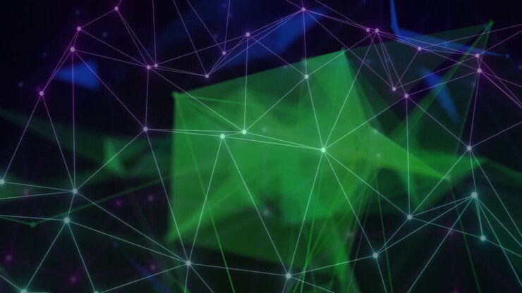 Animazione di una rete di connessioni su sfondo nero