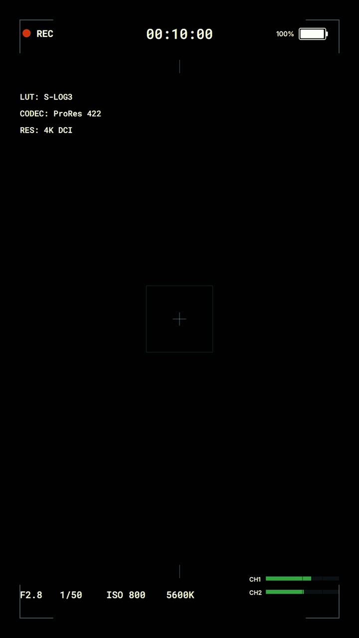 Digital Camera Recording Interface Displaying Settings