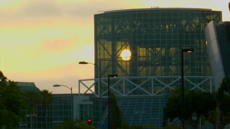 The-sun-shines-through-the-glass-windows-of-Staples-Center-Los-Angeles-1