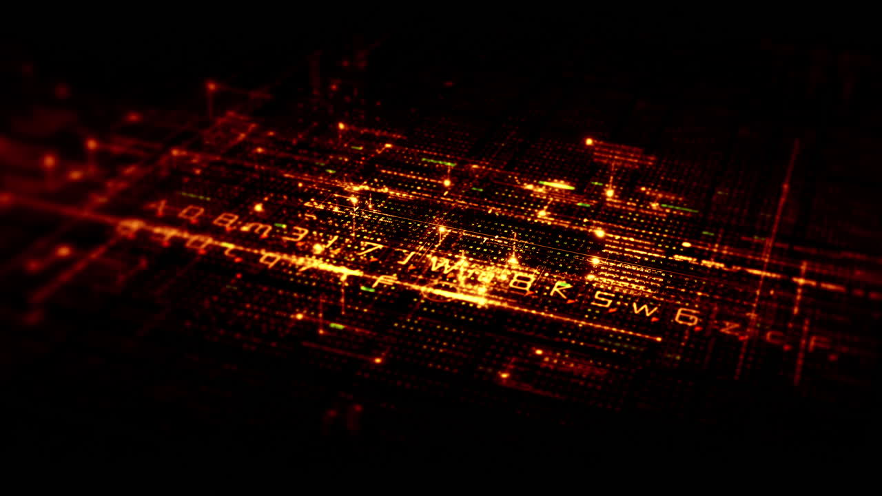 Advanced data matrix simulation UI with cutting-edge digital environment with a dynamic and immersive display of interconnected data matrix information networks systems background
