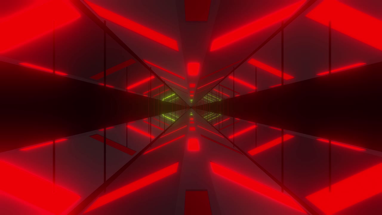 네온 빛나는 미래의 터널