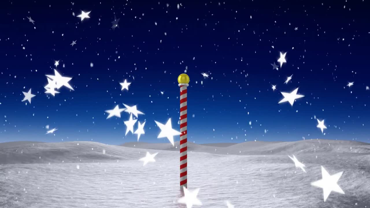 nieve cayendo y decoración de navidad