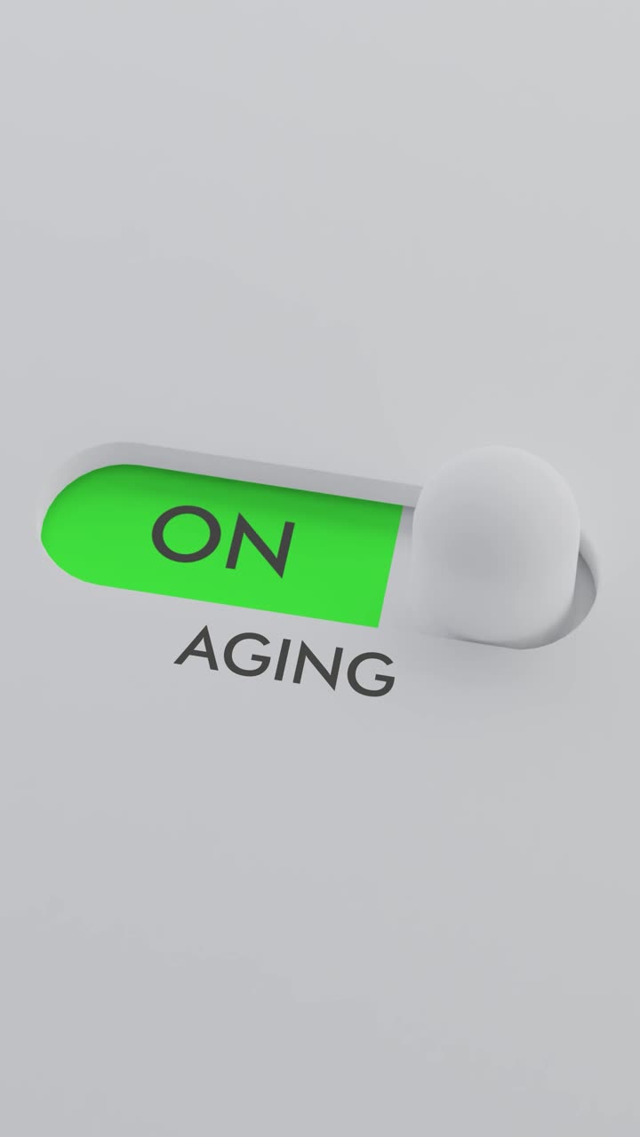 encendiendo el interruptor de envejecimiento vídeo vertical