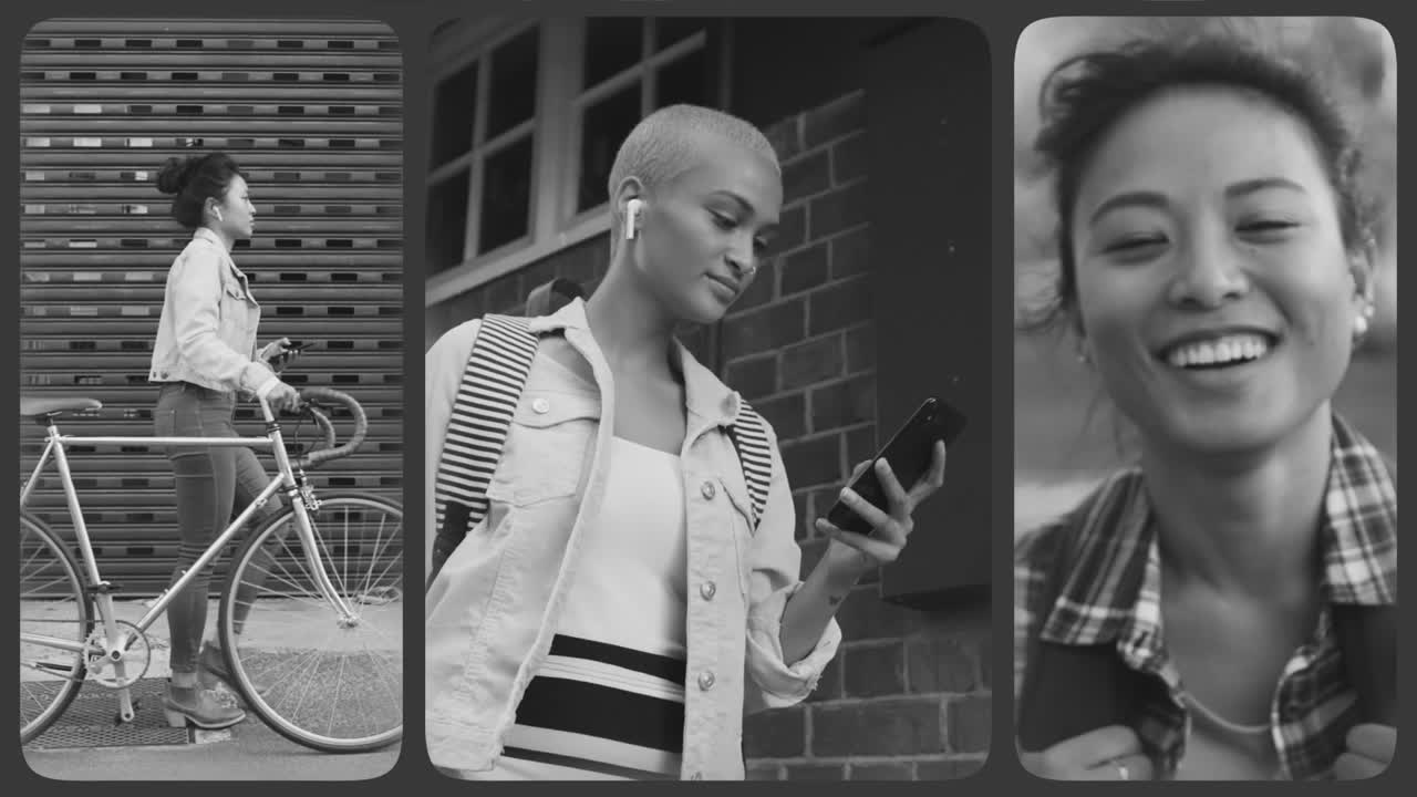 Images with text, a man and a woman