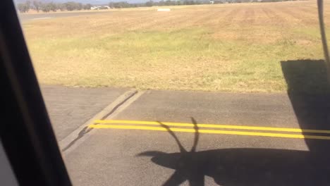 taxing for takeoff at a drought affected airport in country nsw australia