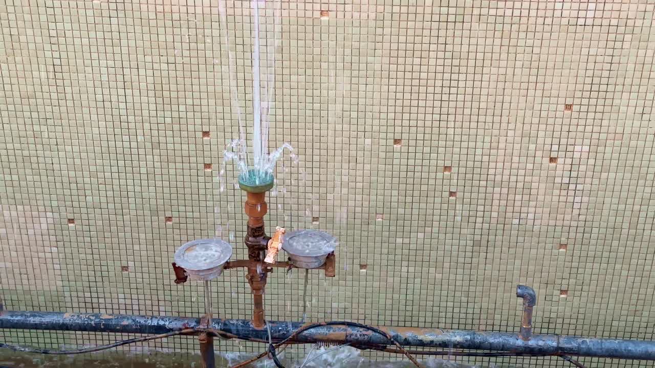 Closeup of water fountain at the park in india, Fountain is in the park in summer.